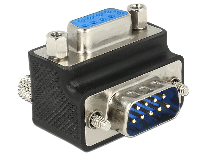 DeLOCK 65595 Seriell-Adapter Sub-D 9-polig Stecker zu Buchse – RS-232, gewinkelt 270°