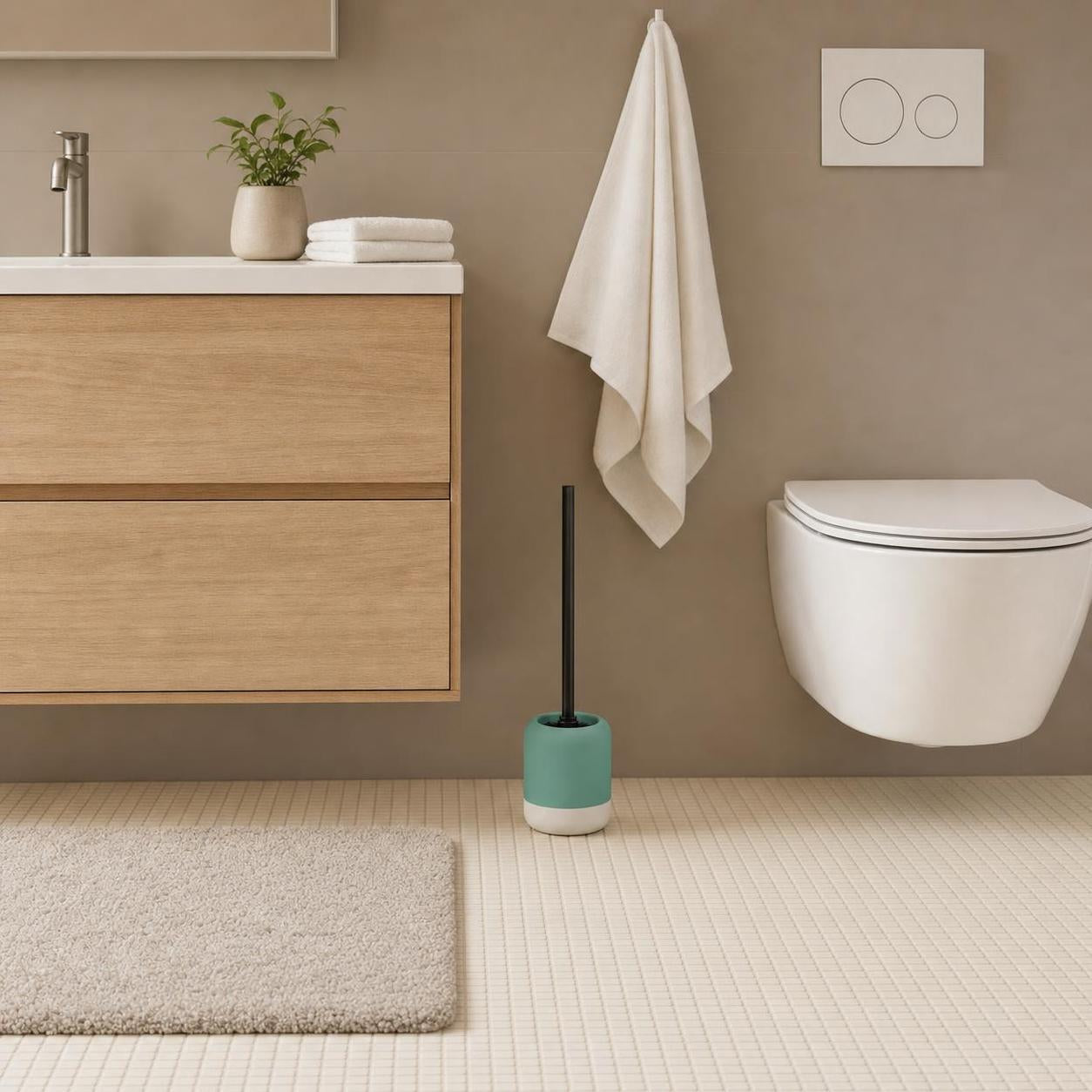 Kleine Wolke Lunella – WC-Bürstenhalter – Keramik, türkis, 10 × 10 × 38,6 cm