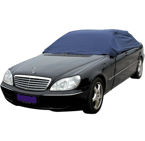 HP Autozubehör Halbgarage – für Personenwagen & Aussen – 259 × 61 × 122 cm – Nylon, Blau, Gummibänder mit Haken