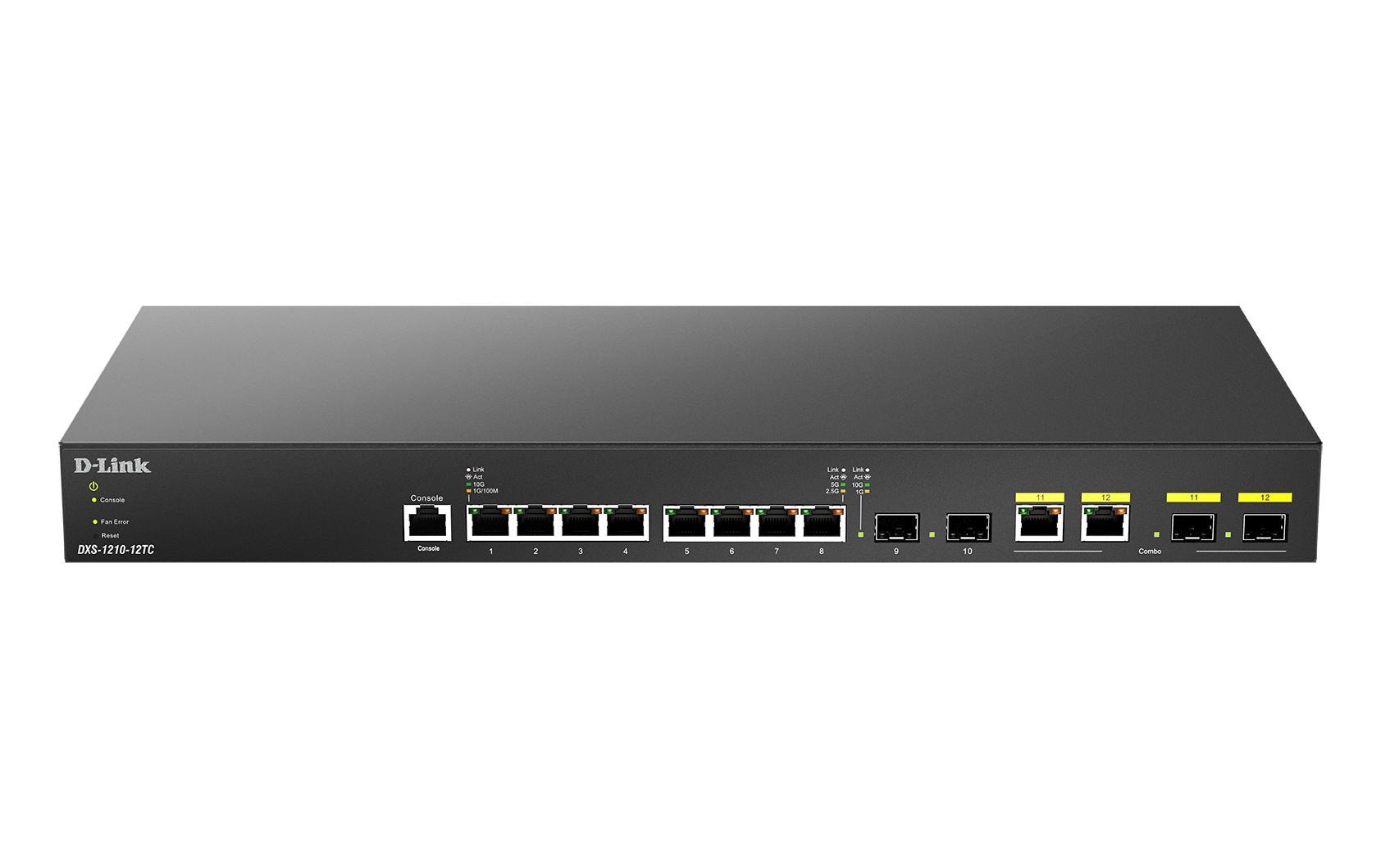 D-Link DXS-1210-12TC/E – Managed L2 Switch – 10× 10G, 2× SFP+, 19", 1U
