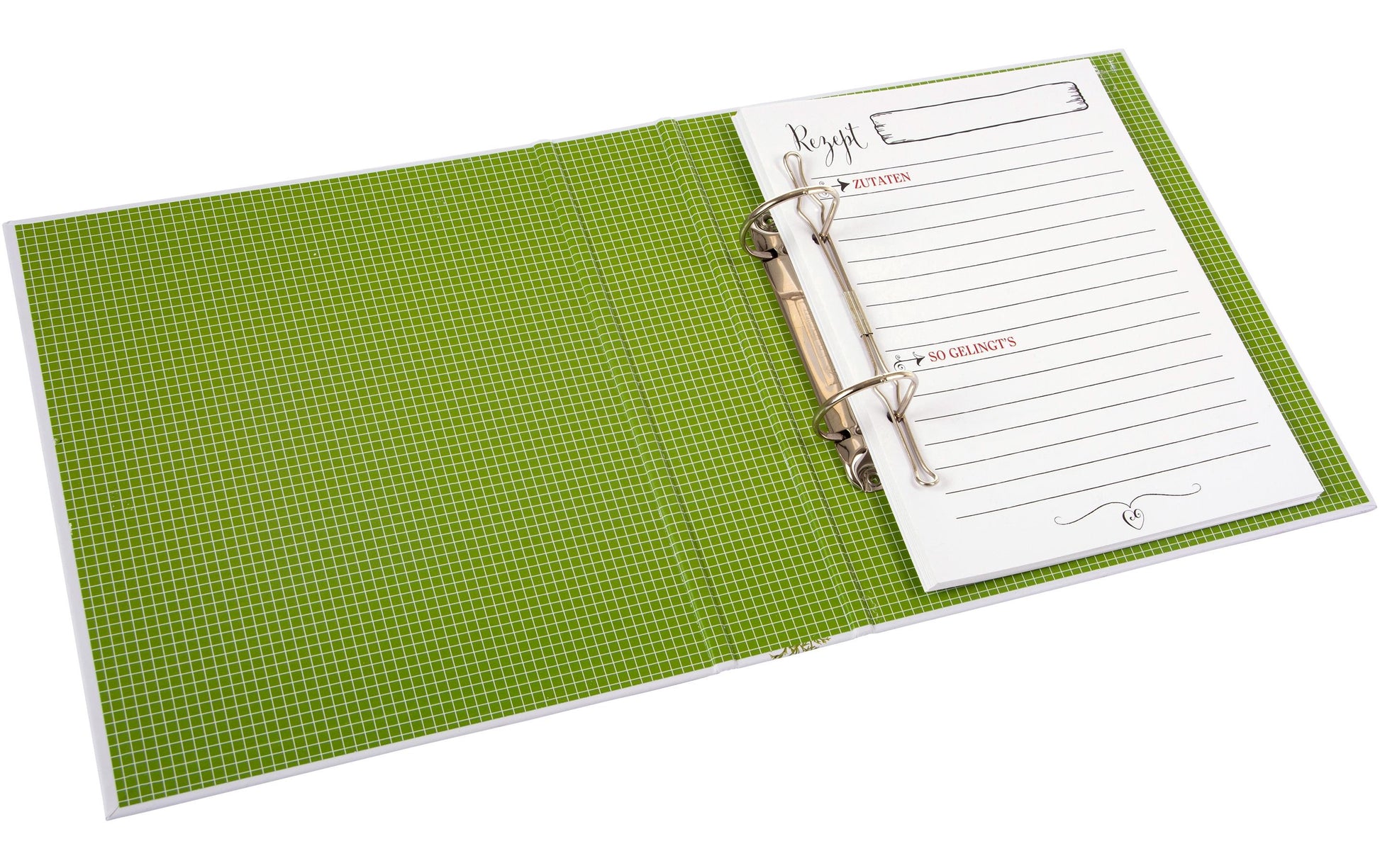 Goldbuch Rezeptordner, 210 × 220 mm, liniert, Hardcover, 50 Seiten – Wildblumen, Weiss
