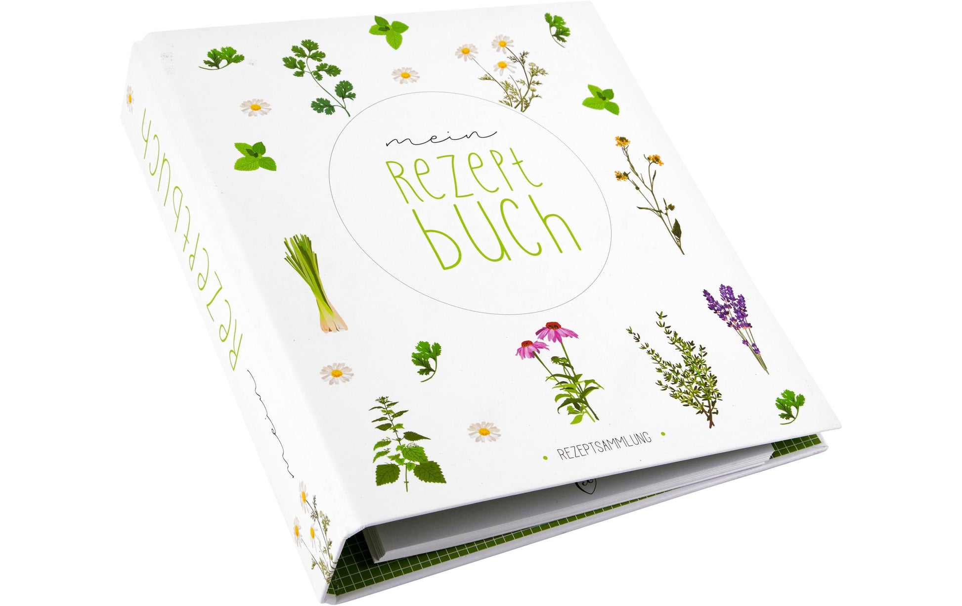 Goldbuch Rezeptordner, 210 × 220 mm, liniert, Hardcover, 50 Seiten – Wildblumen, Weiss