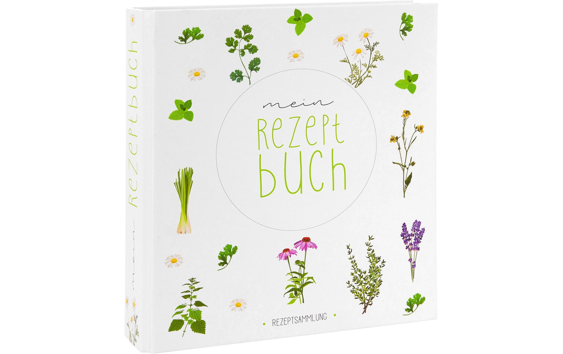Goldbuch Rezeptordner, 210 × 220 mm, liniert, Hardcover, 50 Seiten – Wildblumen, Weiss