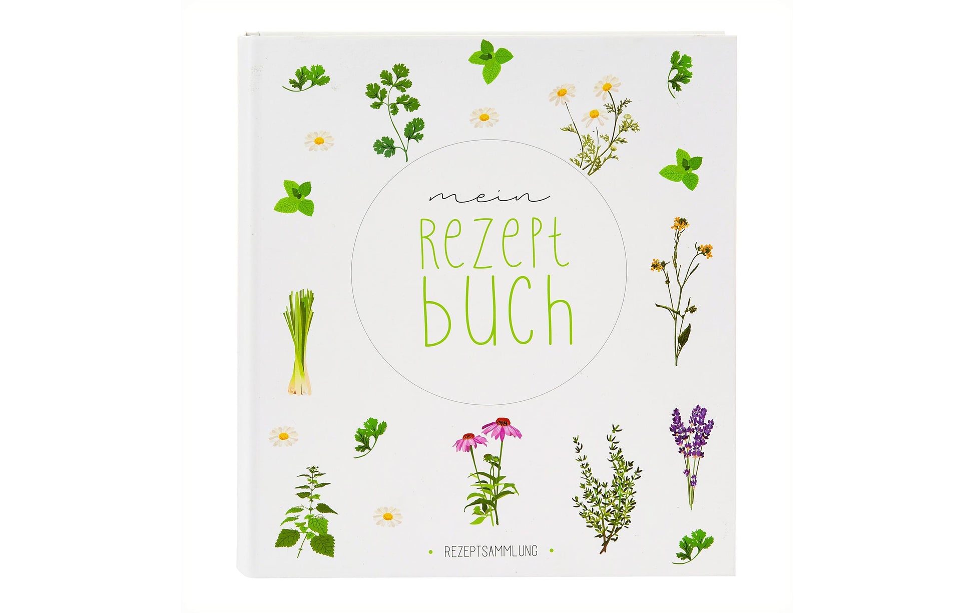 Goldbuch Rezeptordner, 210 × 220 mm, liniert, Hardcover, 50 Seiten – Wildblumen, Weiss