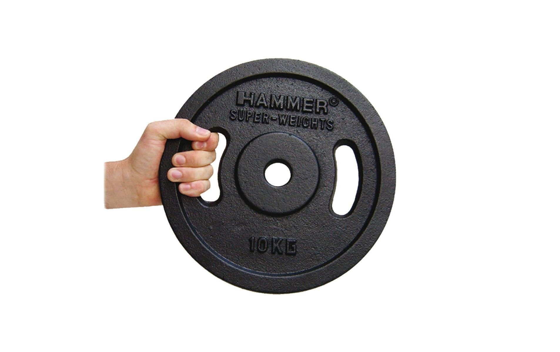 HAMMER Gewichtsscheibe, 5 kg, Ø 20,5 cm – Schwarz, Gusseisen