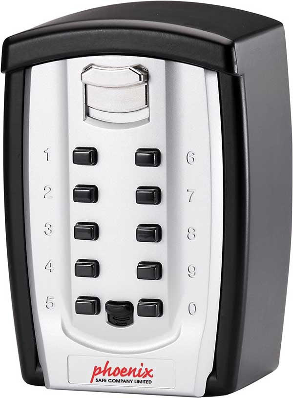 Phoenix Safe Co. KS0003C – Schlüsselkasten, für 1 Schlüssel, Zahlenschloss, Metall, 95 × 70 × 140 mm