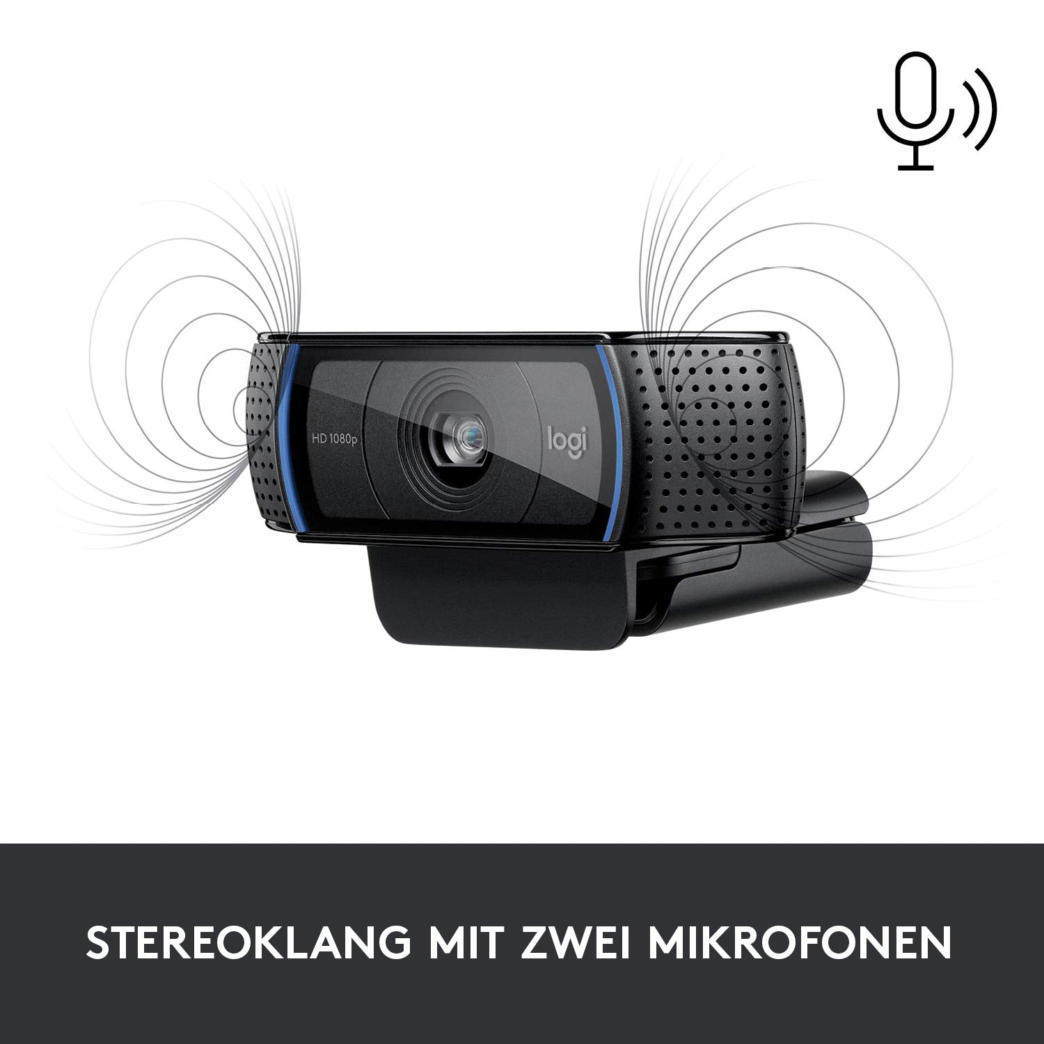 Logitech C920 Webcam – Full HD 1080p, 30 fps, Autofokus, USB 2.0 – Schwarz
