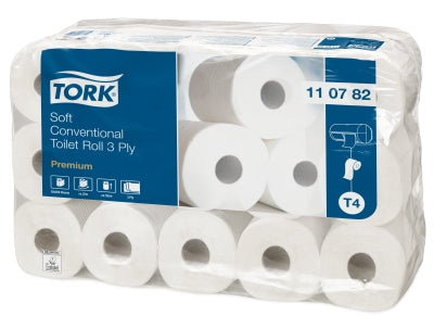 Tork Toilettenpapier – 3-lagig, Blattgrösse 97 × 127 mm, 250 Blatt/Rolle – für Tork T4