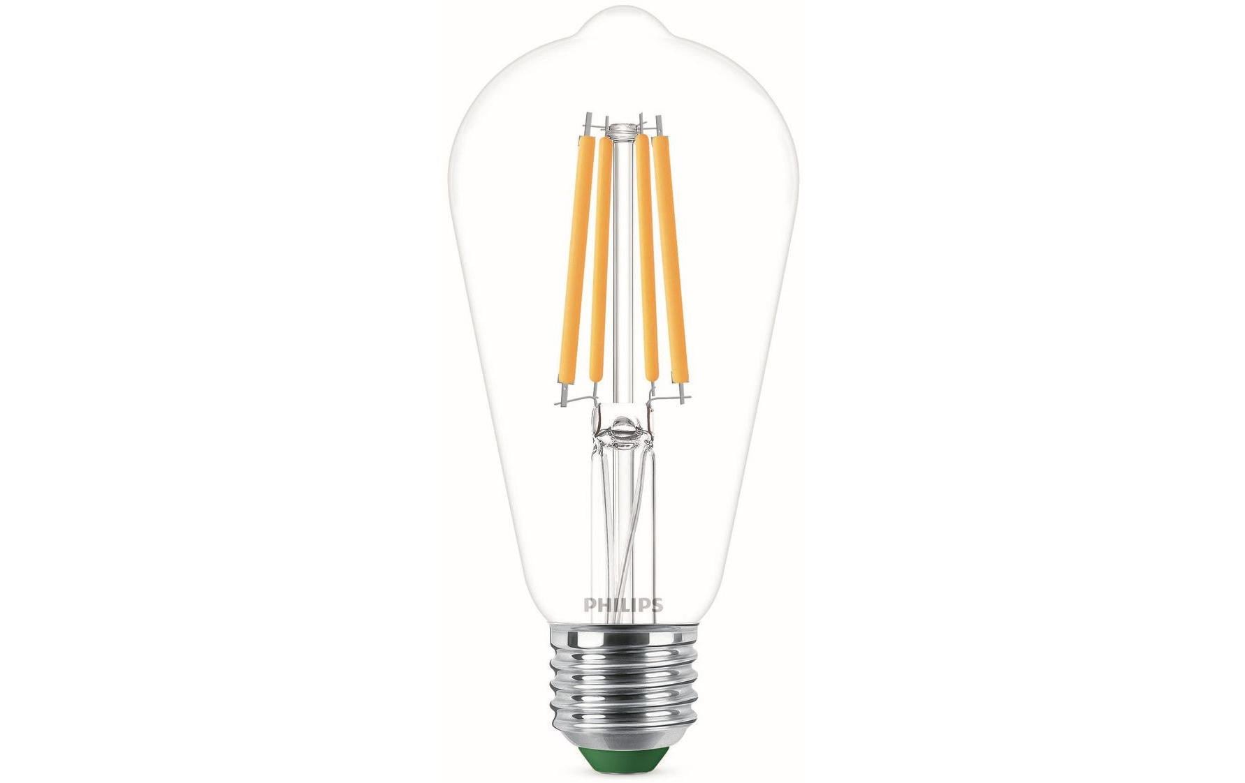 Philips by Signify Philips LED-Leuchtmittel E27 ST64 – Warmweiss 2700 K, 840 lm, 4 W – Transparent, 1 Stk.