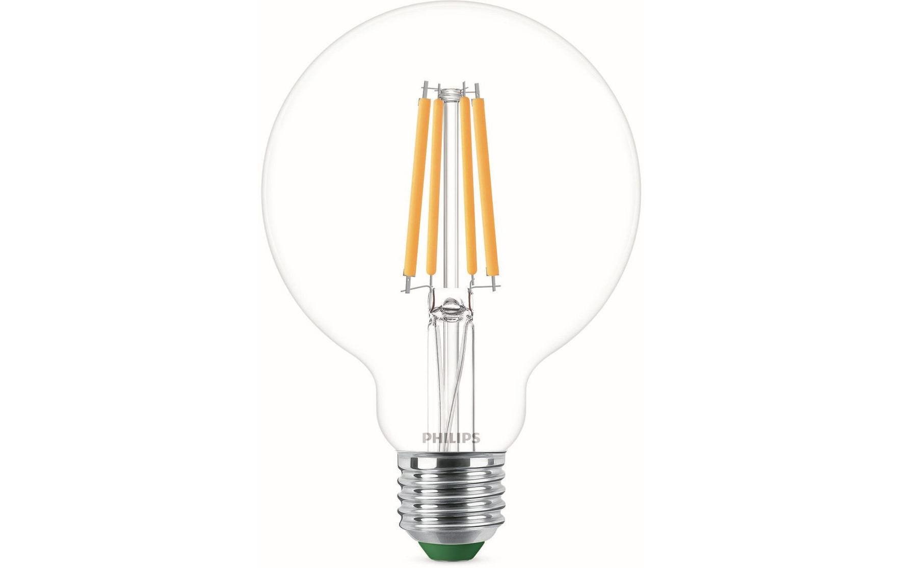 Philips by Signify Philips LED-Leuchtmittel E27 Globus (G95) – 840 lm, 4 W, Warmweiss 2700 K – Transparent, Glas – 1 Stk.