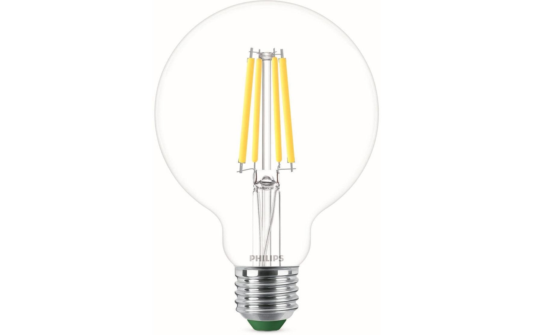 Philips by Signify Philips Leuchtmittel E27 Globus (G95) – Neutralweiss 4000 K, 840 lm, 4 W – 1 Stk. – Klar