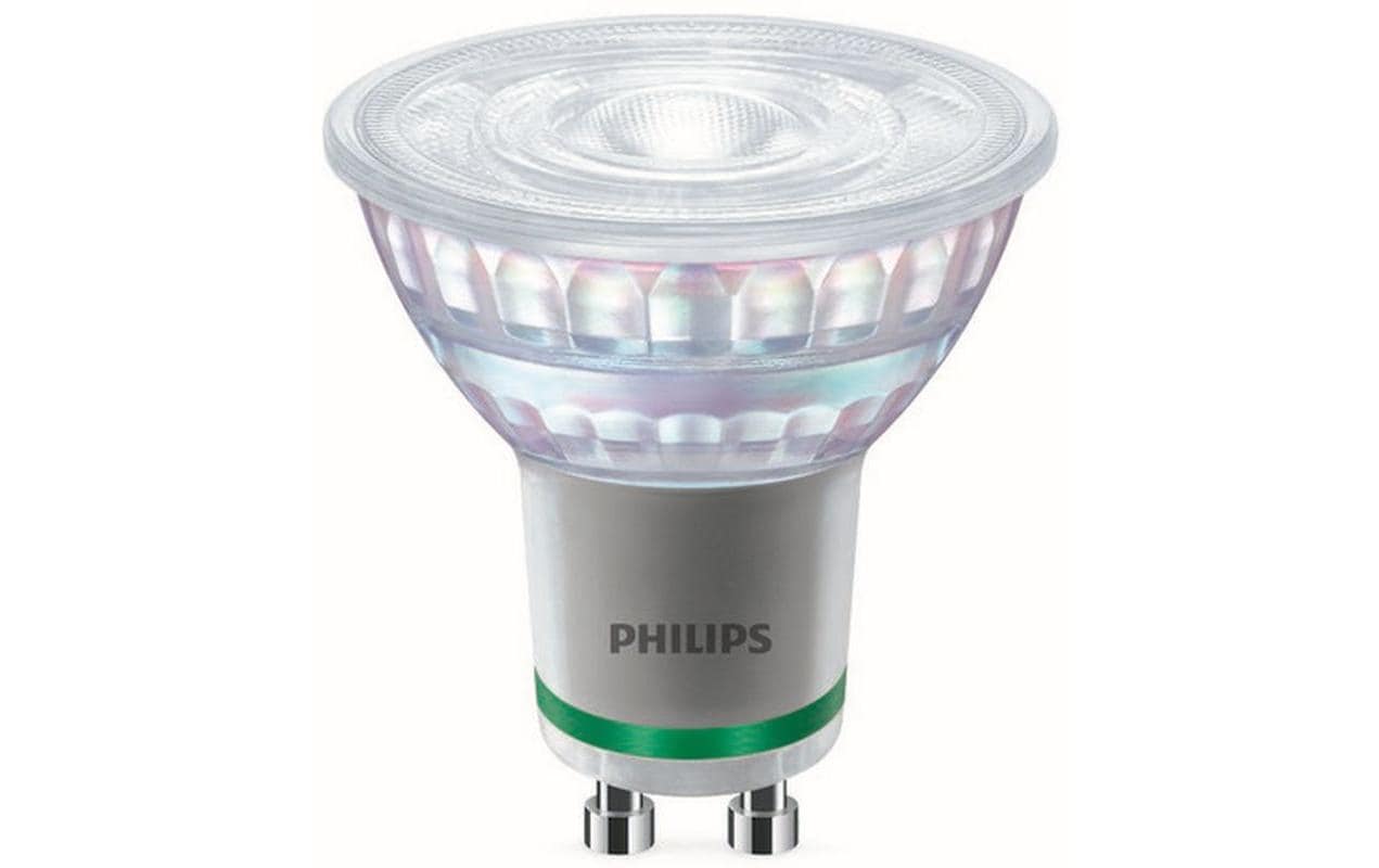 Philips by Signify Philips LED-Leuchtmittel GU10 Spot – 375 lm, 2,1 W, Warmweiss 3000 K – 36° – 1 Stk. – Transparent/Glas