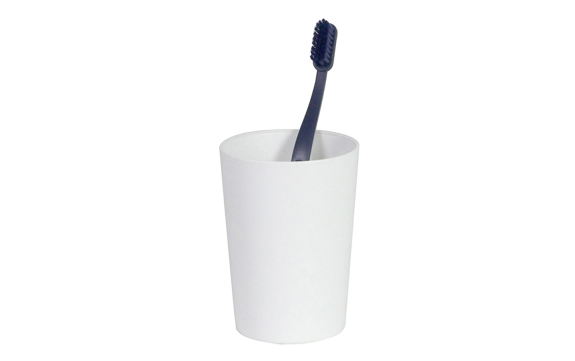 Kela Zahnputzbecher Marta – 8×8×11 cm, Kunststoff, Weiss