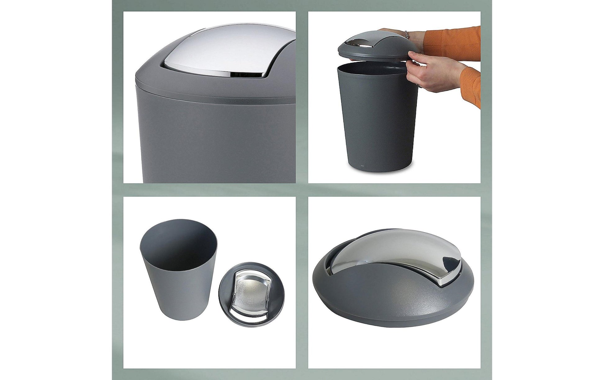 Kela Kosmetikeimer Marta – 1,7 l – Kunststoff, rund – schwarz
