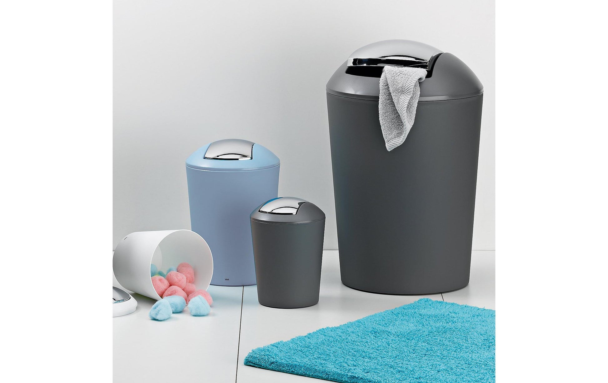 Kela Kosmetikeimer Marta – 1,7 l – Kunststoff, rund – schwarz