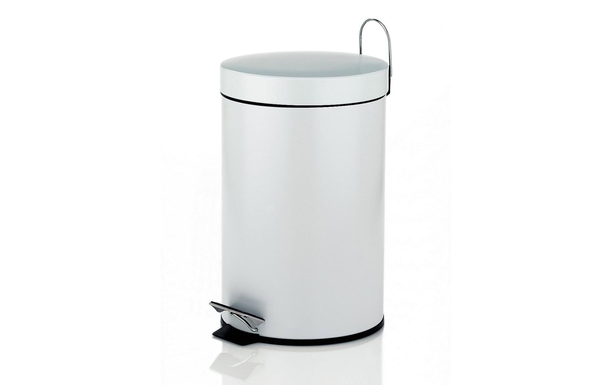 Kela Tisch-Abfallbehälter – 3 l – mit Deckel – Metall, Weiss – Ø 170 × H 260 mm