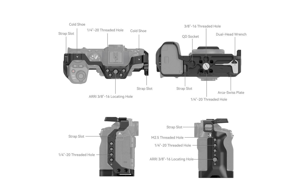 SmallRig 4230 Cage – für FUJIFILM X-S20 – Aluminium, Schwarz, 140 g