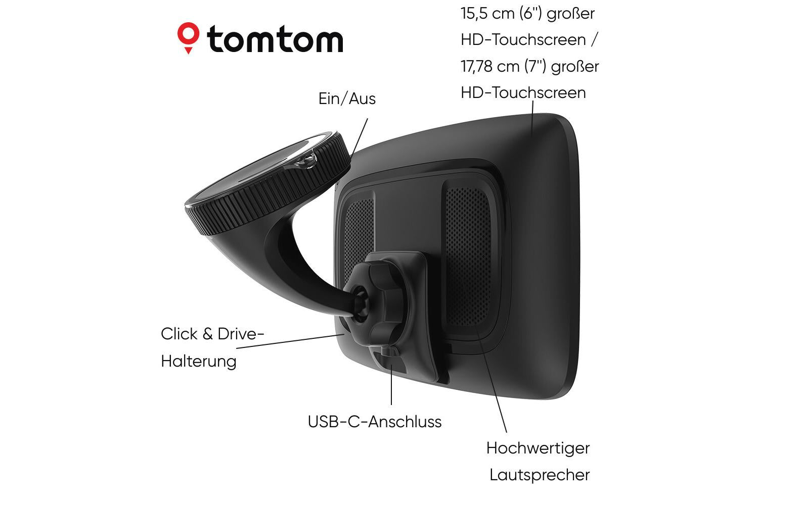 TomTom GO Expert 7 Plus – 7" WXGA Interaktives Display (Touch), Schwarz