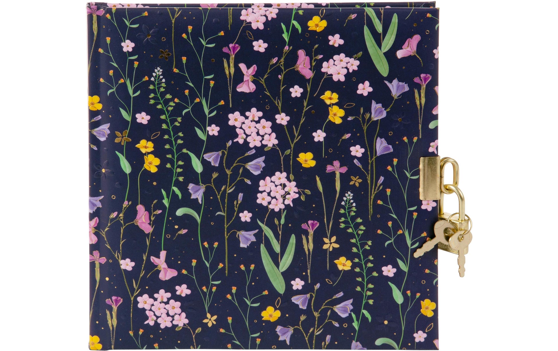 Goldbuch Tagebuch Meadow Miracles Blumenmuster – 96 Seiten – 165 × 165 mm, Blau