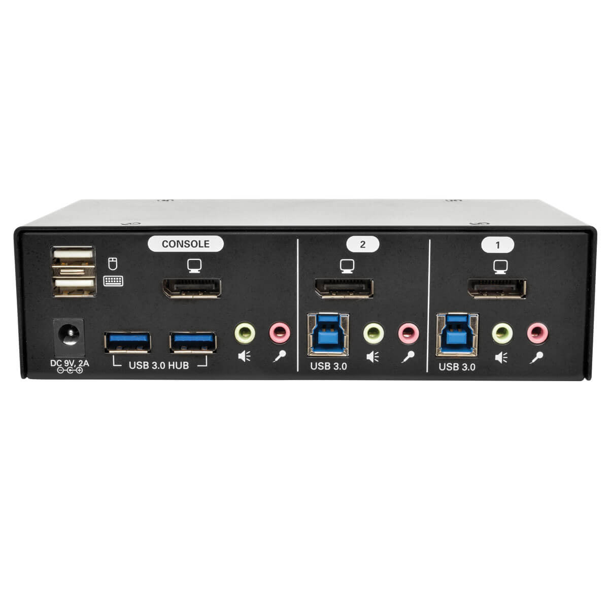 Tripp Lite B004-DPUA2-K – 2-Port DP KVM-Switch – 2560 × 1600, USB 3.0-Hub, Audio, Desktop