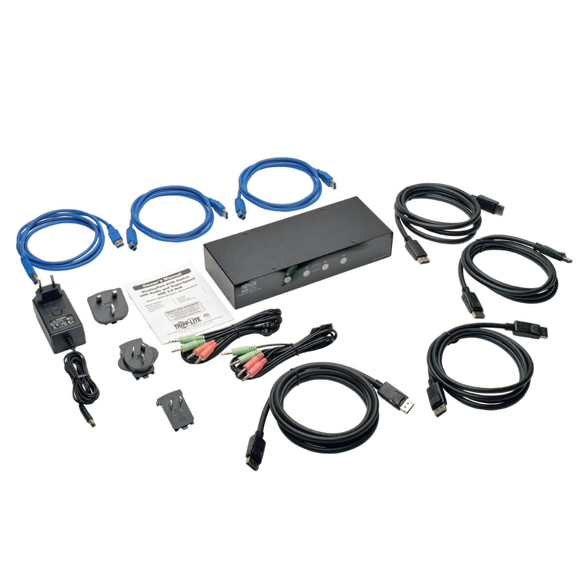 Tripp Lite B004-DPUA4-K – 4-Port DP KVM-Switch – 2560 × 1600, USB 3.0-Hub, Audio, Desktop