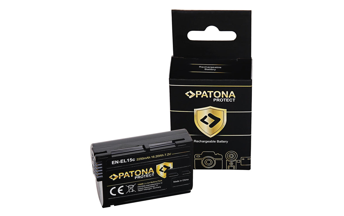 PATONA EN-EL15C Akku – Lithium-Ion, 7,2 V, 2400 mAh/17,28 Wh – für Nikon D500, D610, D750 und andere – Schwarz