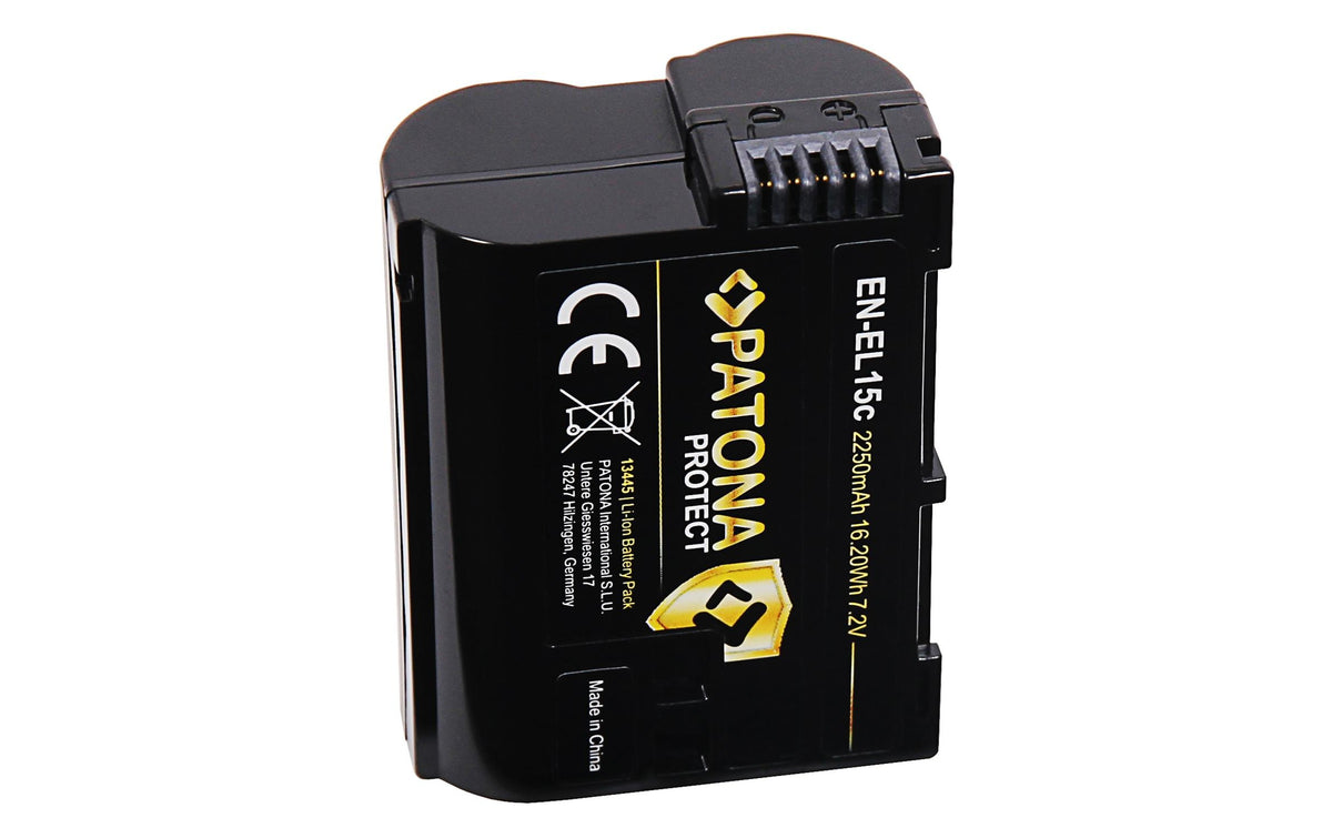 PATONA EN-EL15C Akku – Lithium-Ion, 7,2 V, 2400 mAh/17,28 Wh – für Nikon D500, D610, D750 und andere – Schwarz