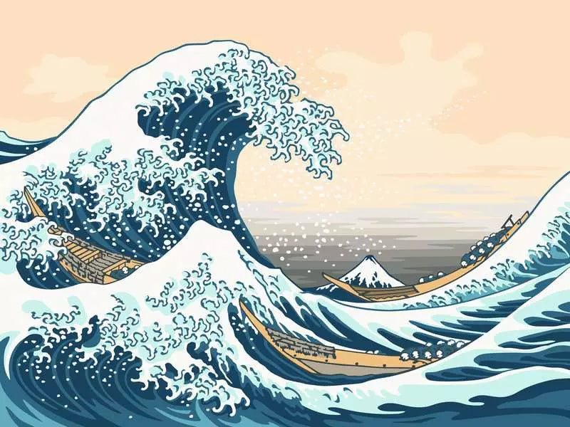 Ravensburger CreArt – Malen-nach-Zahlen-Set – The Great Wave (Hokusai) – 40 × 30 cm – ab 14 Jahren
