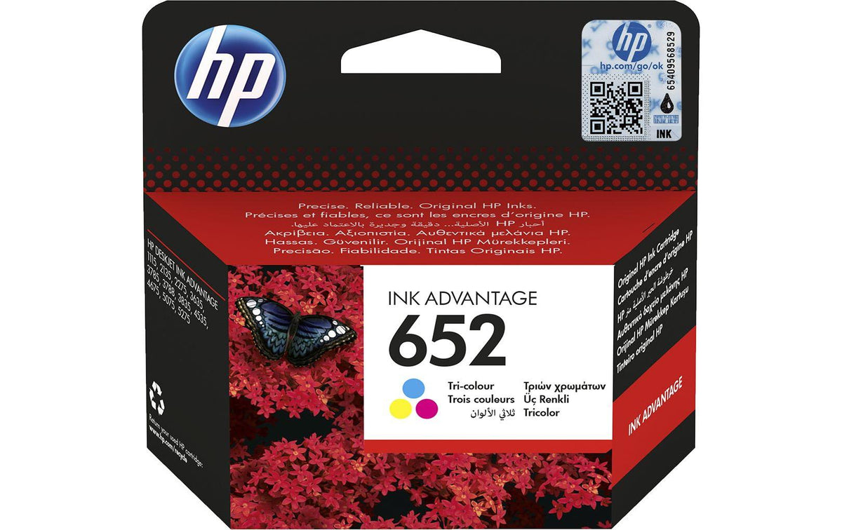 HP 652 Tintenpatronen-Multipack, Cyan/Magenta/Gelb (Original) – für 652