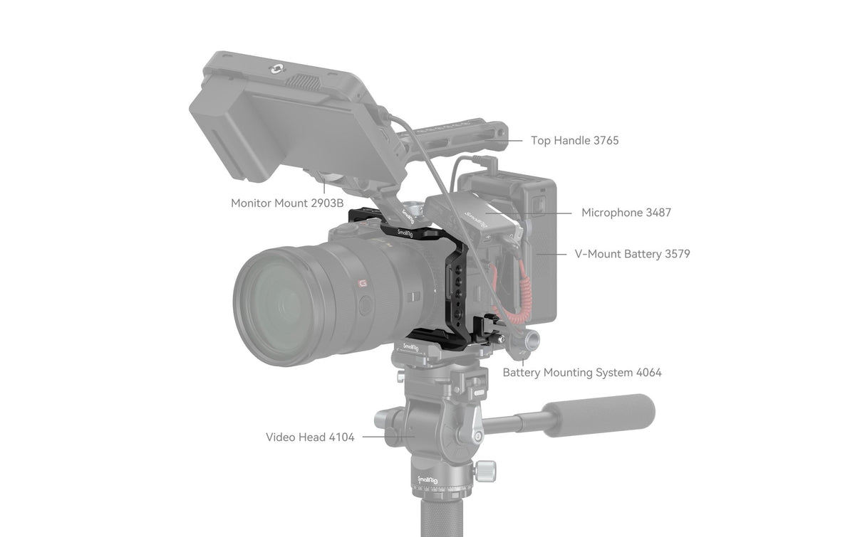 SmallRig 4336 Cage Kit – Aluminium, 1/4" & 3/8" Anschlüsse – für Sony Alpha 6700 – Schwarz