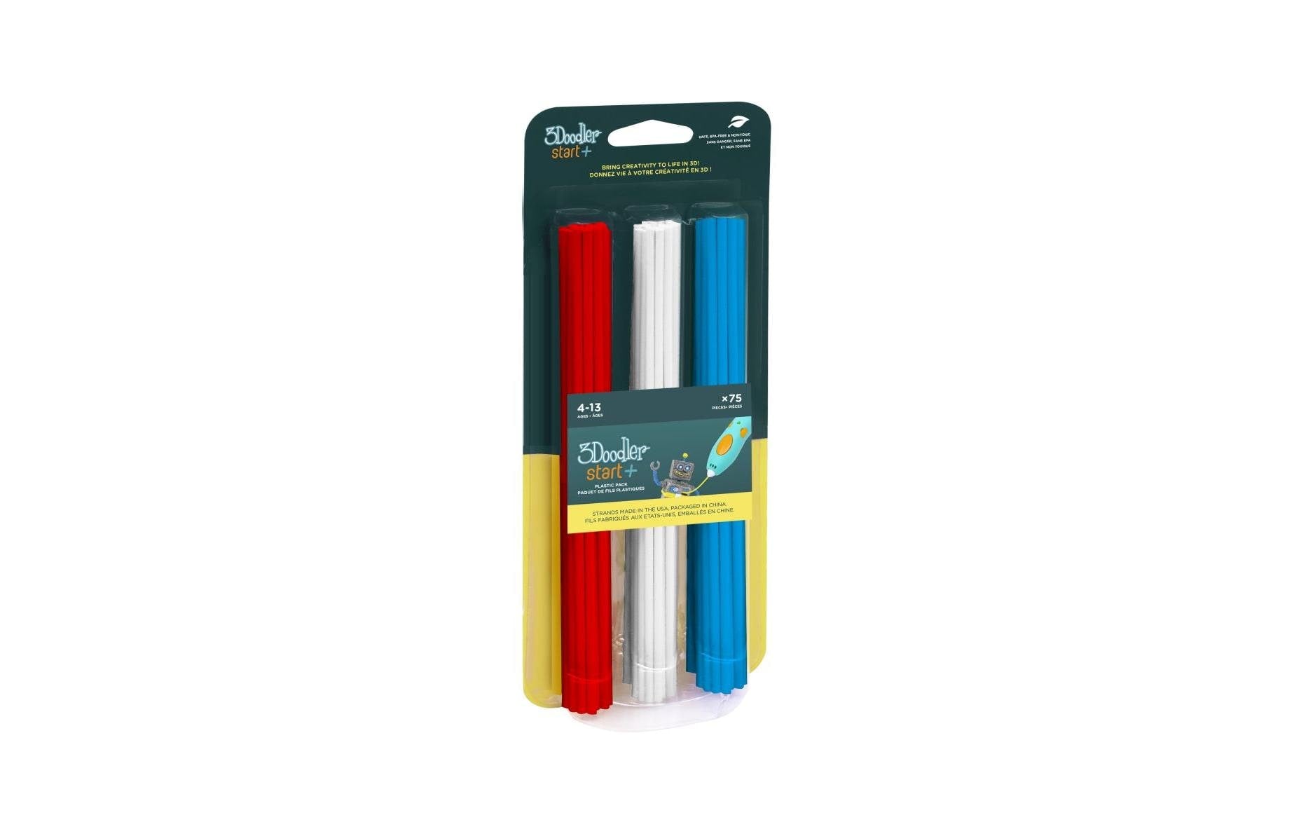 3Doodler 3D-Stift-Filament – 2,5 mm – Weiss/Rot/Blau für Start+