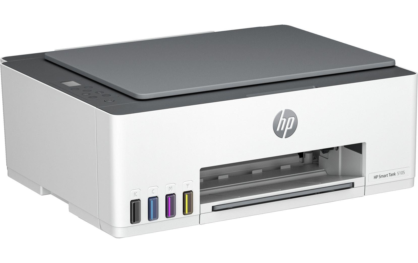 HP Smart Tank 5105 – Farbtintenstrahl-Multifunktionsdrucker, A4, 3-in-1, Duplex, WLAN, AirPrint, Mopria