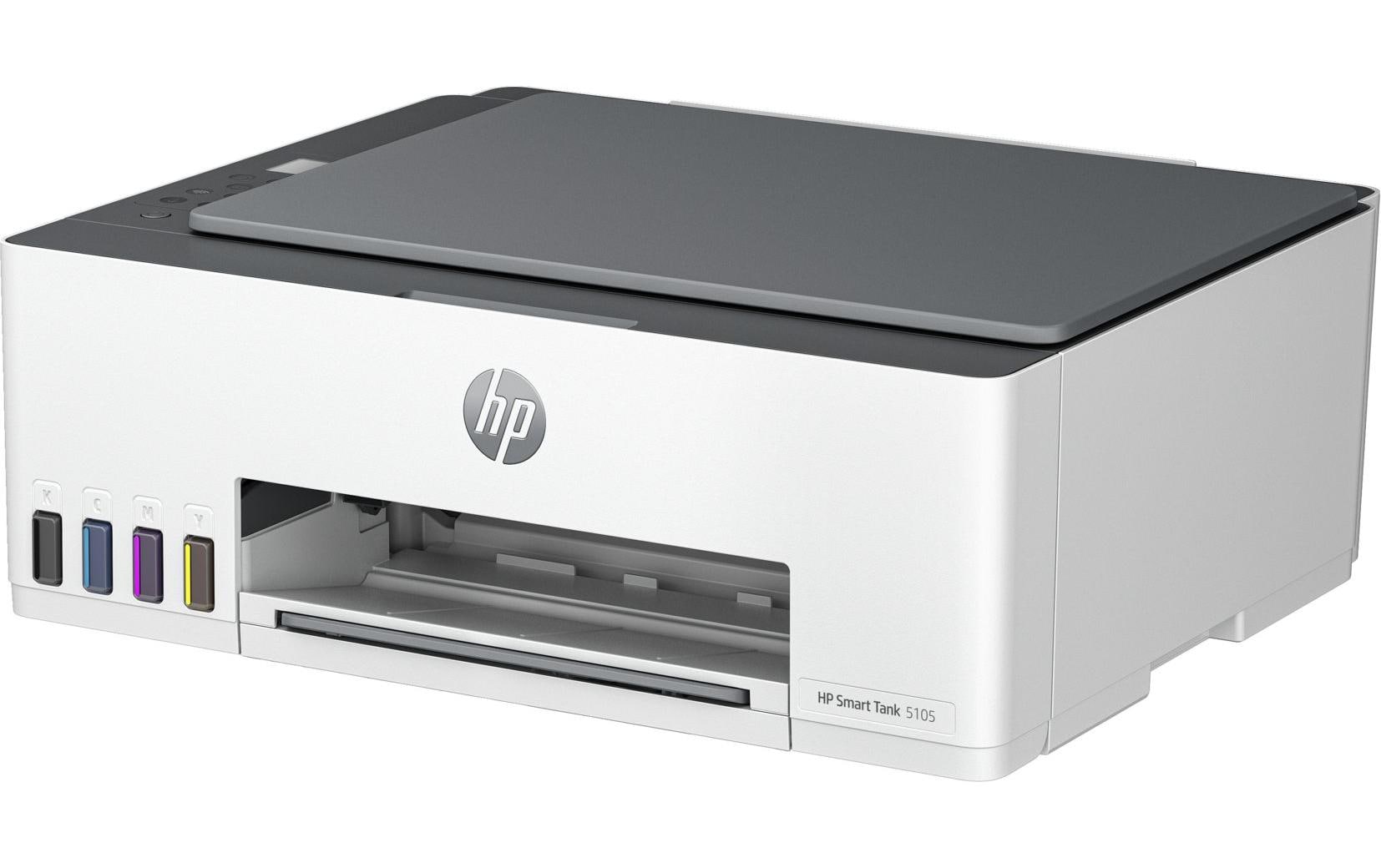 HP Smart Tank 5105 – Farbtintenstrahl-Multifunktionsdrucker, A4, 3-in-1, Duplex, WLAN, AirPrint, Mopria