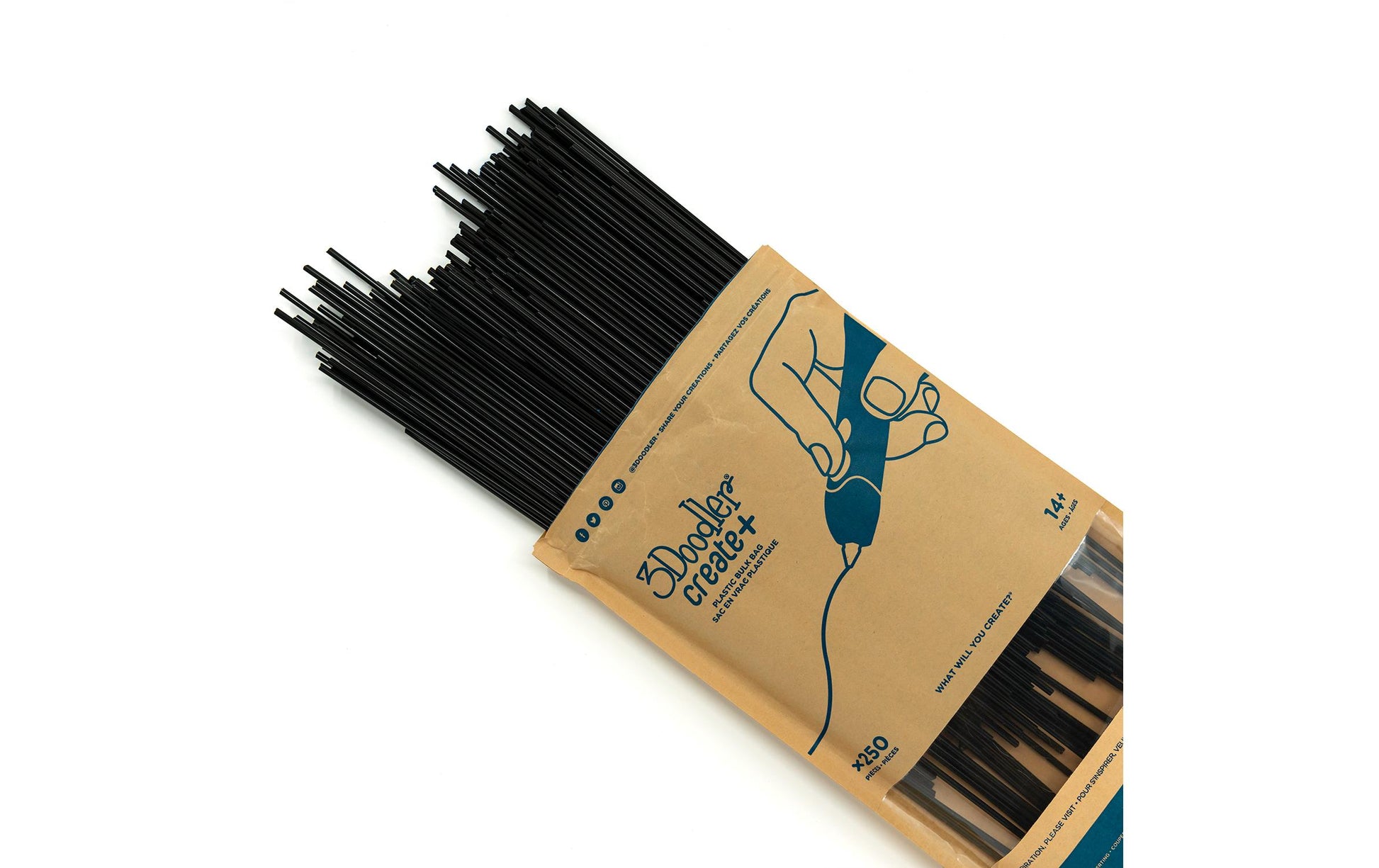 3Doodler 3D-Drucker-Filament PLA 3 mm Schwarz, opak – für 3Doodler Pro, Create, 2.0 und andere