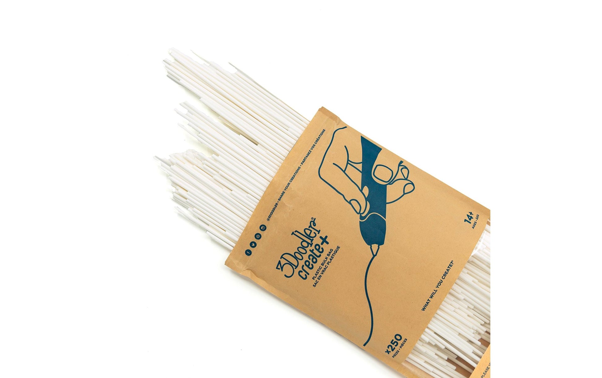 3Doodler 3D-Drucker-Filament PLA 3 mm Weiss, opak – für 3Doodler Pro, Create, 2.0 und andere