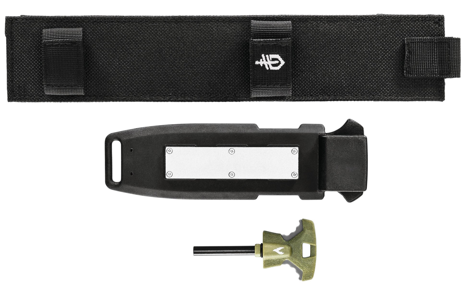 Gerber Ultimate Survival Knife – Outdoormesser 121 mm, Feuerstarter und Signalpfeife, Grau, Grün