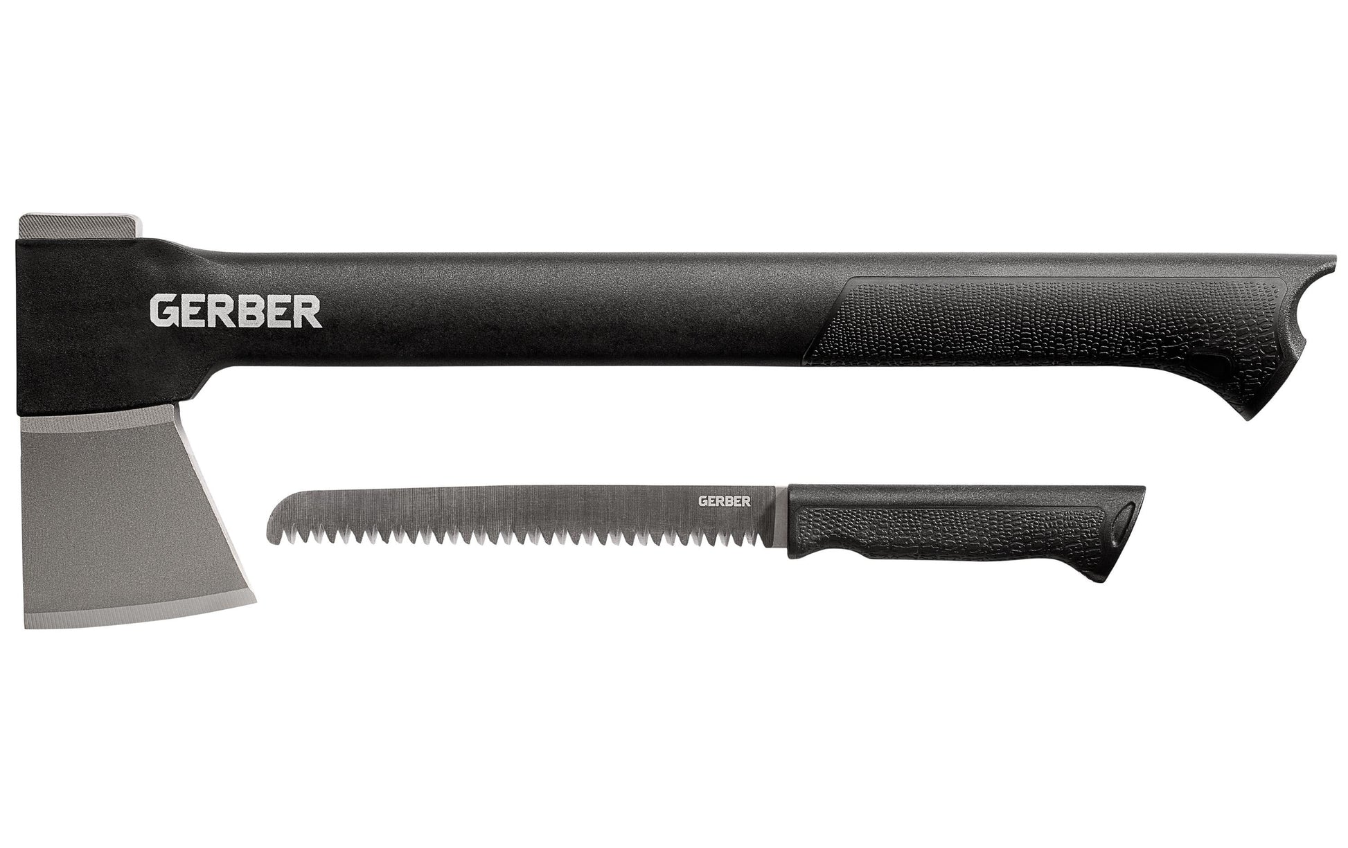 Gerber Gator Combo Axe II – Axt Klingenlänge 69 mm, rostfreier Stahl, gummierter Nylongriff, schwarz, silber