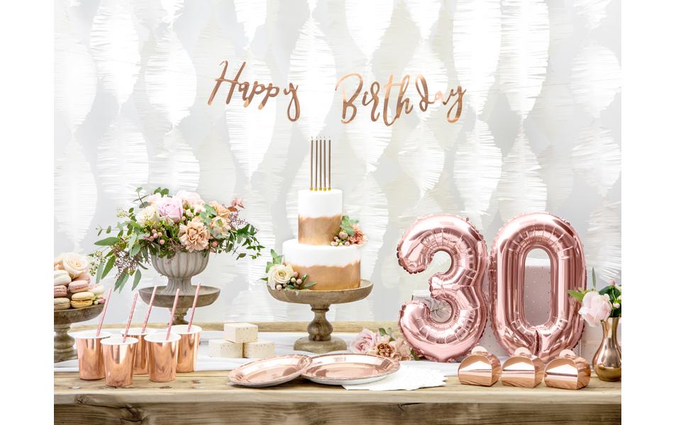 PartyDeco Trinkbecher, Papier/Karton – 2,2 dl Roségold – 6 Stk.