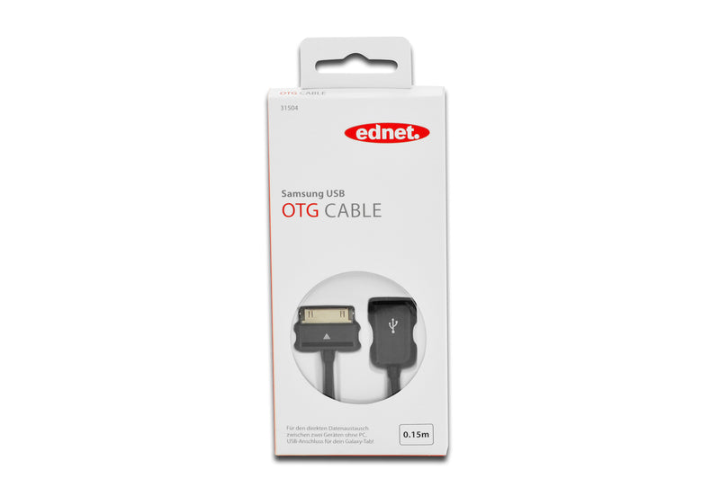 Ednet Samsung 30-Pin auf USB-A OTG-Kabel, 0,15 m