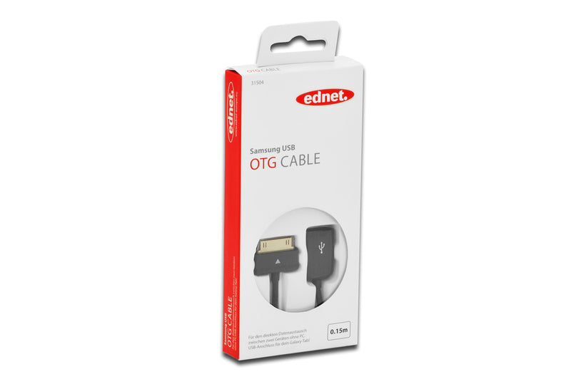 Ednet Samsung 30-Pin auf USB-A OTG-Kabel, 0,15 m