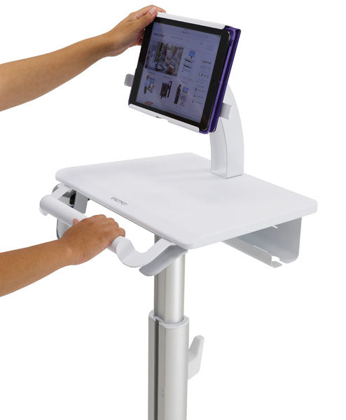 Ergotron StyleView Tabletwagen SV10 – für Tablets, VESA 75×75 mm, 100×100 mm, 12" – Aluminium, Weiss