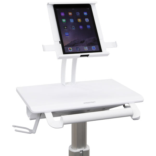 Ergotron StyleView Tabletwagen SV10 – für Tablets, VESA 75×75 mm, 100×100 mm, 12" – Aluminium, Weiss