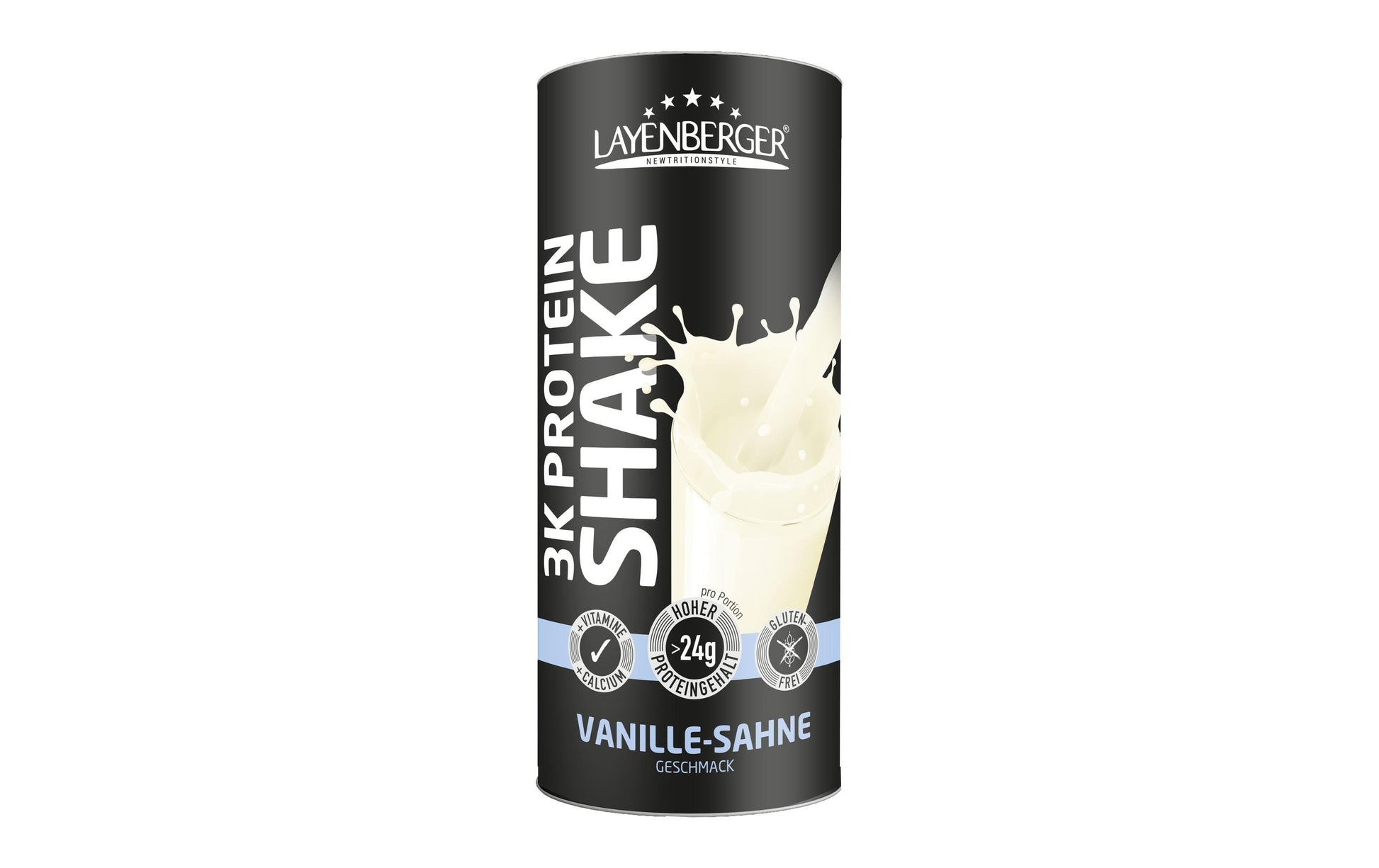 Layenberger Nutrition Group Layenberger 3K Protein-Shake Pulver Vanille-Sahne – glutenfrei – 360 g