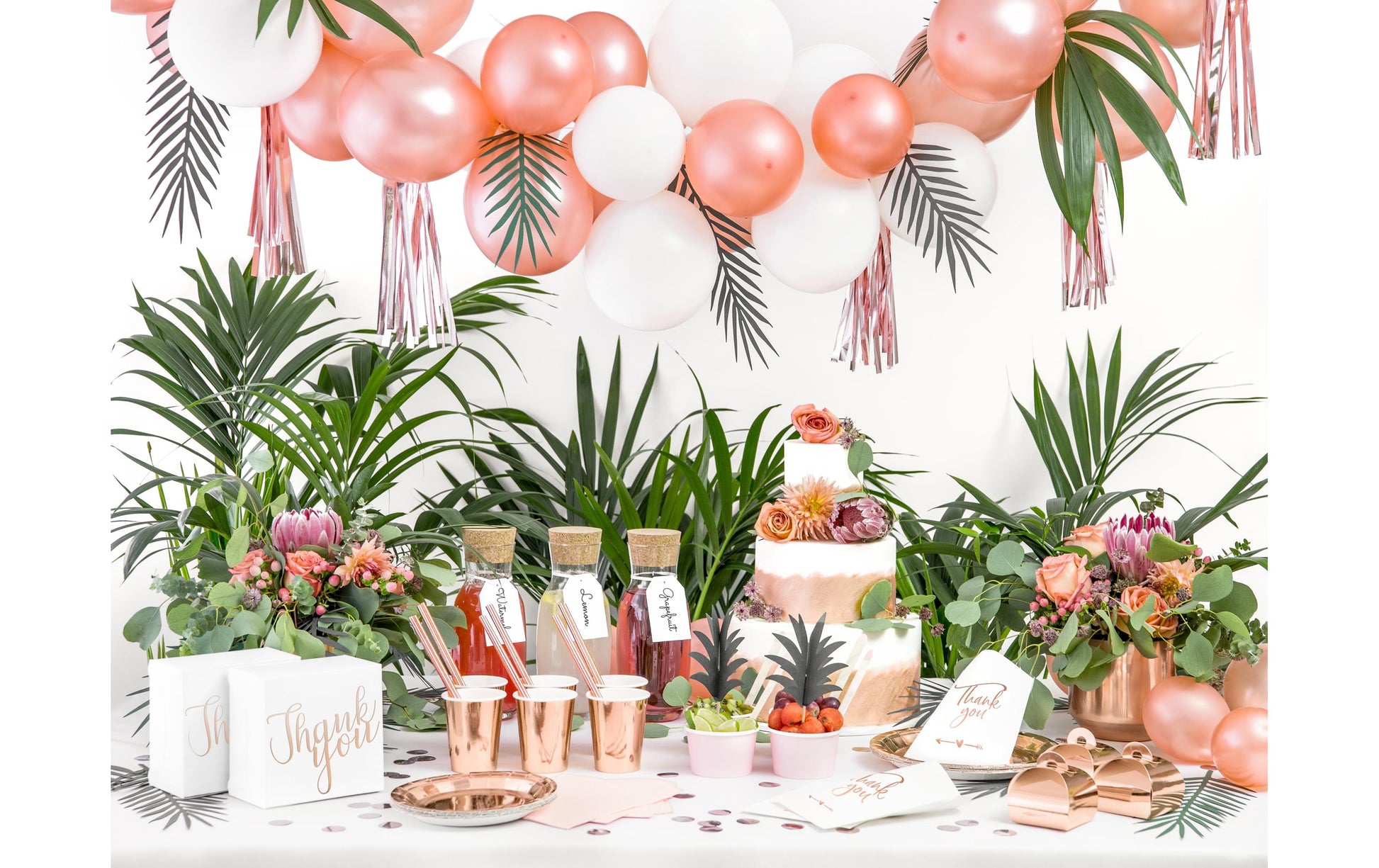 PartyDeco Teller, Papier/Karton – Ø 23 cm, Roségold – 6 Stk.