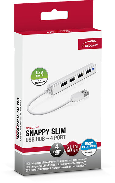 SPEEDLINK SL140000W USB-Hub – USB 2.0, 4× USB-A