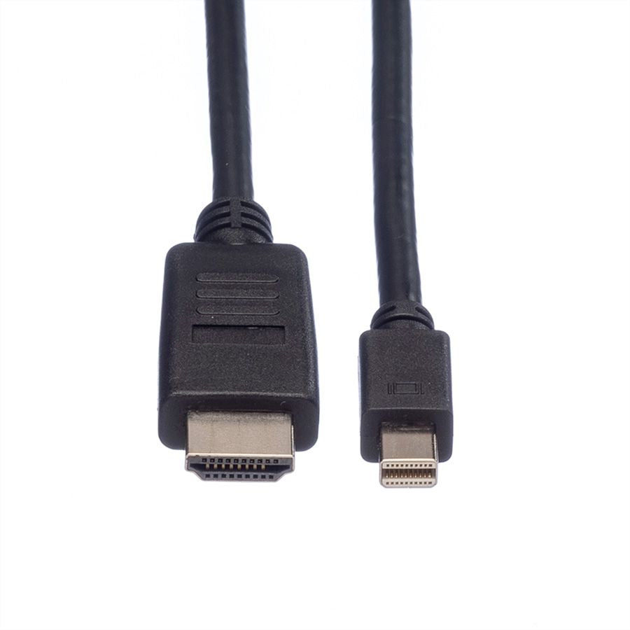 ROLINE Mini DisplayPort auf HDMI Kabel DP 1.1 1080p 60 Hz – 2 m – für TV, Beamer, Projektor