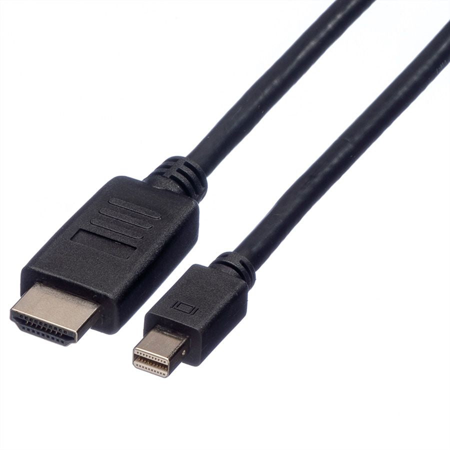 ROLINE Mini DisplayPort auf HDMI Kabel DP 1.1 1080p 60 Hz – 1 m – für MacBook, Laptop, TV