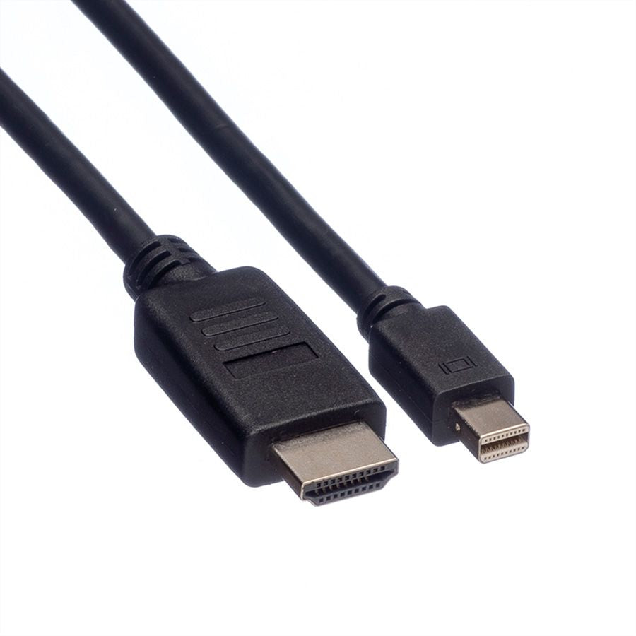 ROLINE Mini DisplayPort auf HDMI Kabel DP 1.1 1080p 60 Hz – 1 m – für MacBook, Laptop, TV