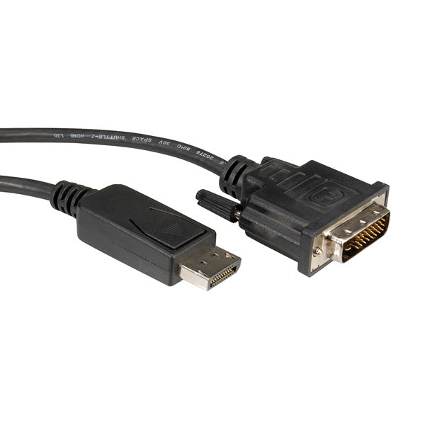 ROLINE DisplayPort auf DVI Kabel DP 1.1 1080p 60 Hz – 5 m – verriegelbar