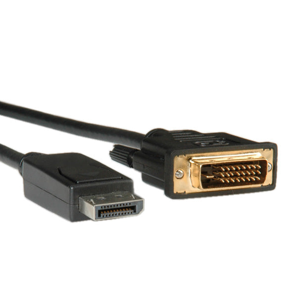 ROLINE DisplayPort auf DVI Kabel DP 1.3 1080p 60 Hz – 3 m – verriegelbar – für Monitore mit DVI